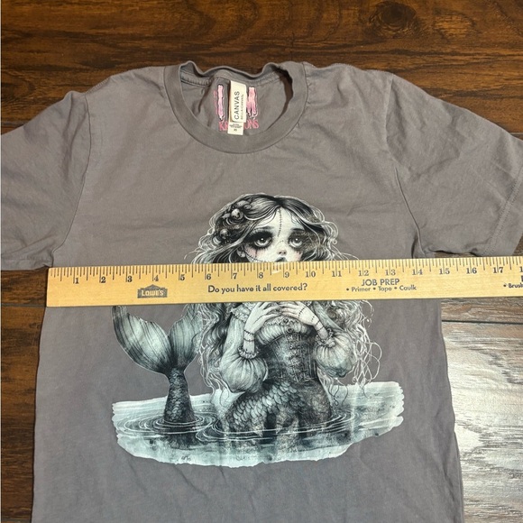 Hot Topic Charcoal Mermaid Graphic Tee - Picture 3 of 9